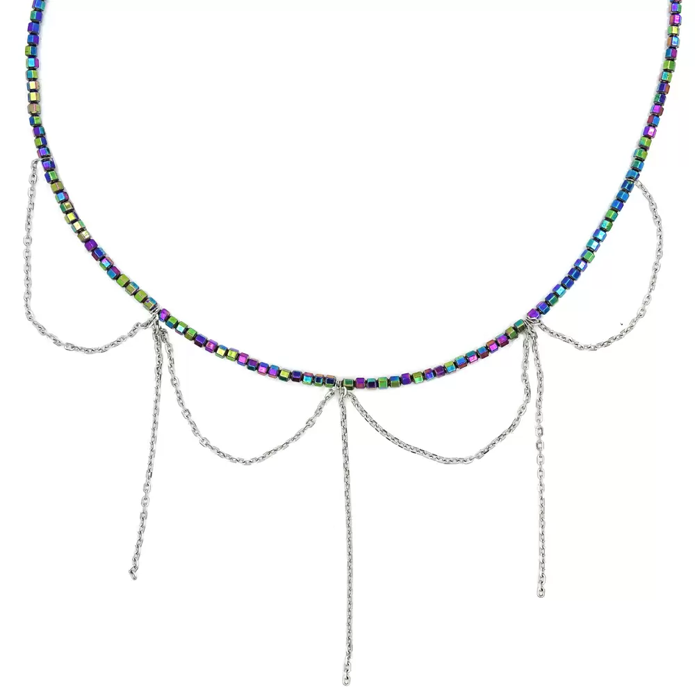 Колье чокер Кл 675-698М6.М25.35 серебро