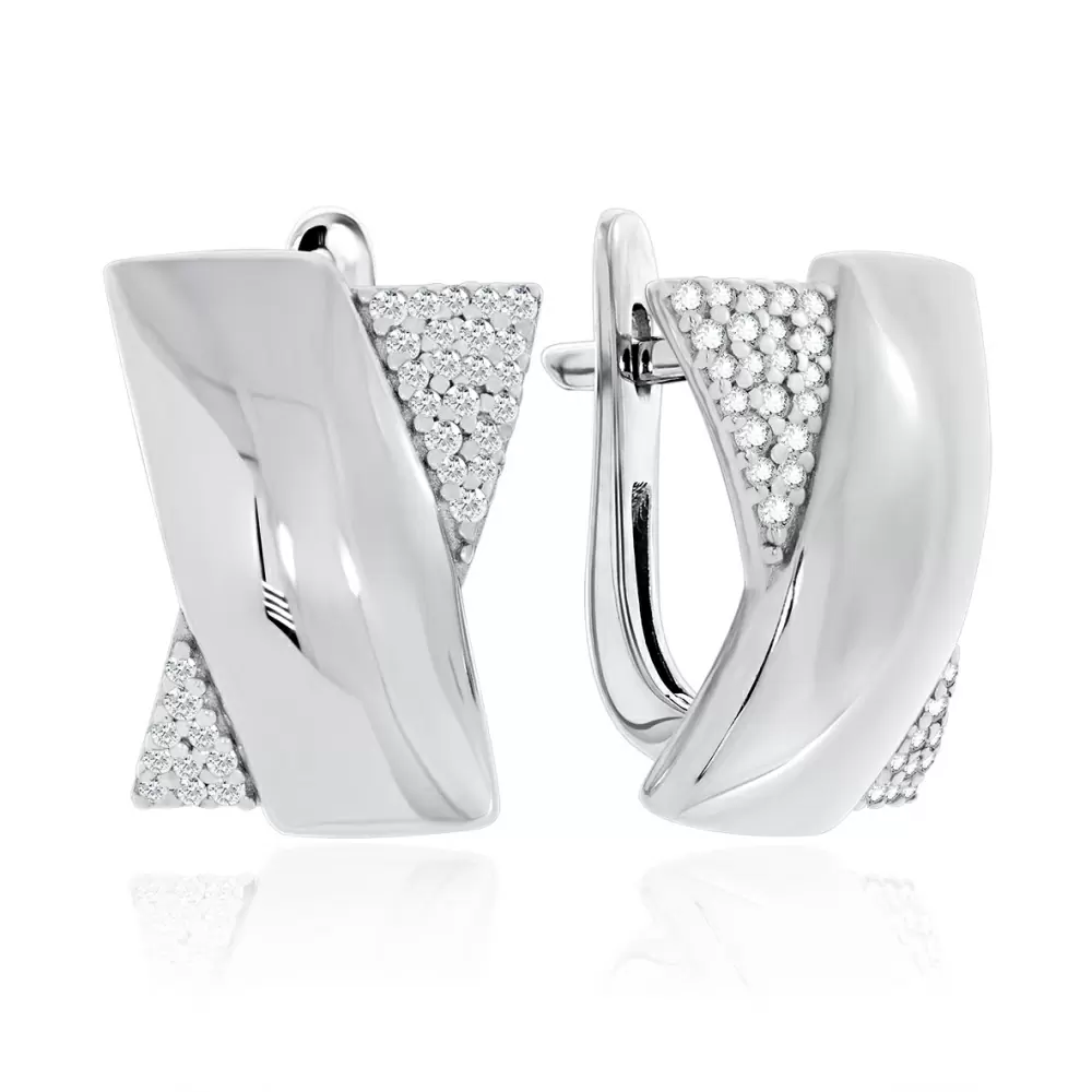 Серьги из серебра с фианитами 2340201133л