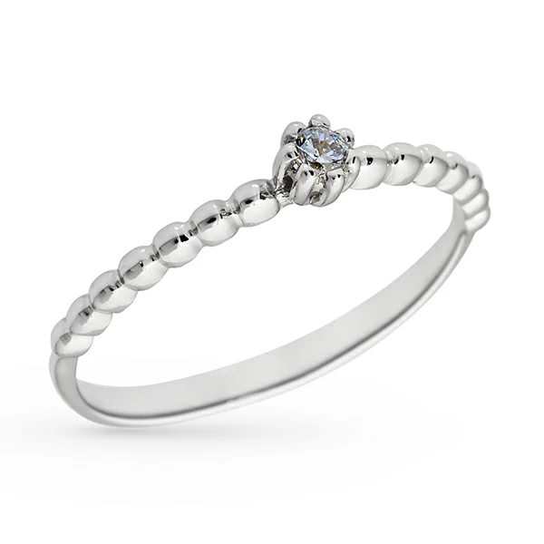 Кольцо один камень ККЛ750Ж серебро