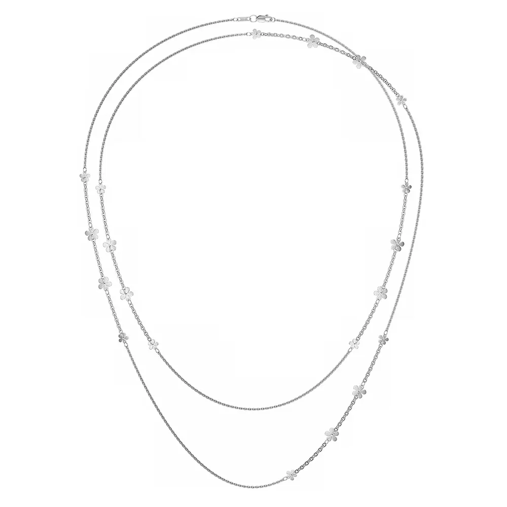 Колье длинное НХ22-2120Ю-3 d0.50 серебро Цветок_0