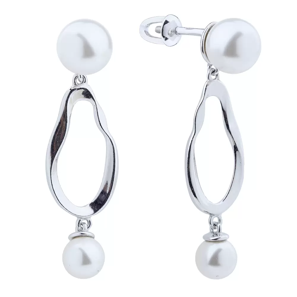 Серьги подвесные 1053292-01250-2S серебро