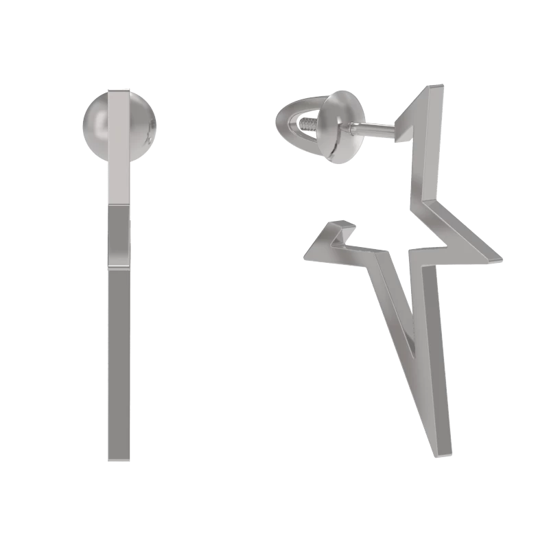 Серьги 1037402-00000 серебро Звезда