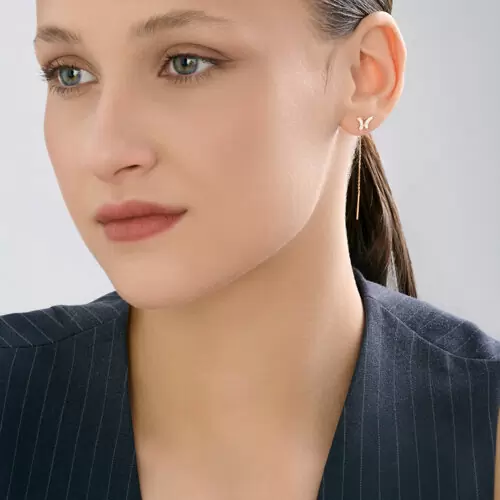 Серьги продевки 0200692 золото Бабочка