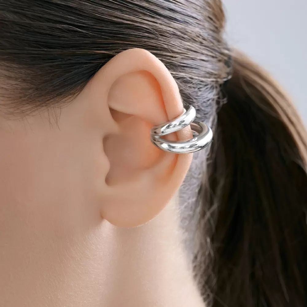 Серьги кафф 94170421 серебро
