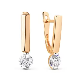 Серьги один камень 020032-1102 золото_0