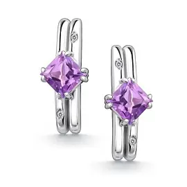 Серьги один камень 02-4680.БРАМ-00 серебро_0