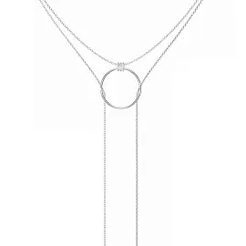 Колье галстук НХ22-2081Ю-3 d0.50 серебро Круг_0