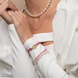 Браслет из бусин 2996PW серебро_2