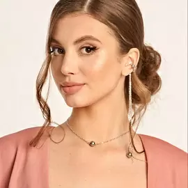 Серьги кафф Kaff004 ювелирный сплав_2