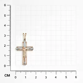 Крест христианский КрестЛСборнСредний.з585 золото прямой сборный_1