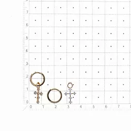 Серьги подвесные Т14202Б967 золото Крест_1