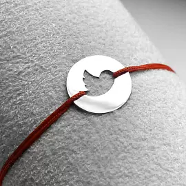 Браслет красная нить 00070319-6 серебро Птица_1