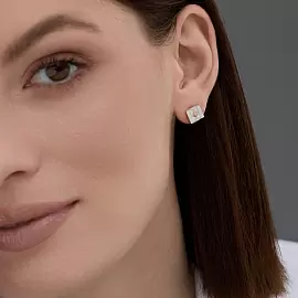 Серьги пусеты 02-4223.000Б-00 серебро Квадрат_2