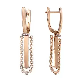 Серьги подвесные 029902-1102 золото Цепь_1