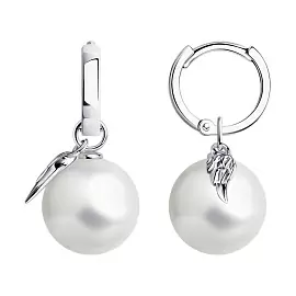 Серьги подвесные 94025023 серебро Крыло_0