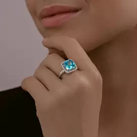 Кольцо один камень 94014208 серебро_1