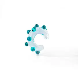 Серьги кафф 00-00000315 бел без пробы мухомор_0