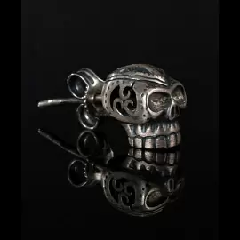 Серьги пусета одиночная RH251002.1 серебро Череп_1