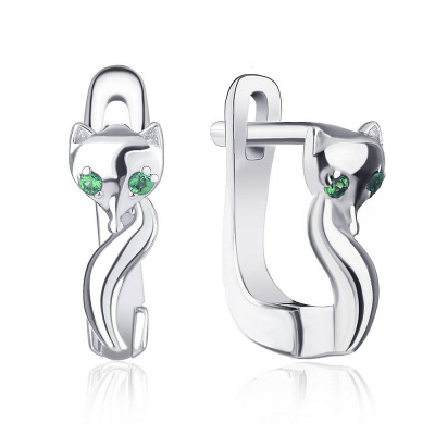Серьги LLE506 серебро Лиса