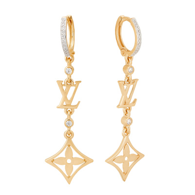 Серьги подвесные 23730 золото Луи Виттон