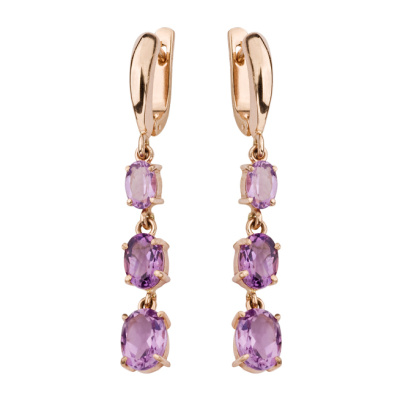 Серьги подвесные 3217-3 ам золото