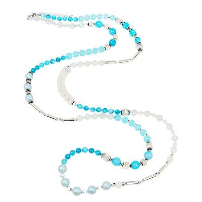 Бусы т900 гол ювелирный сплав light blue