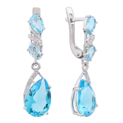 Серьги подвесные С-1012 топ серебро