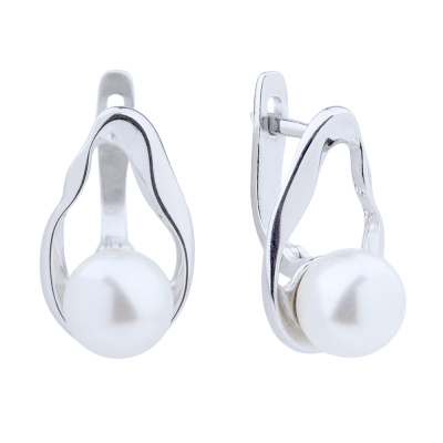 Серьги один камень 1053302-01250-2S серебро