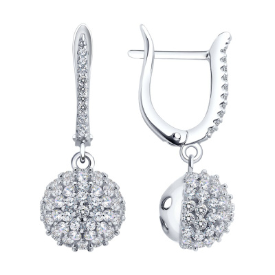 Серьги подвесные 94027634-91 серебро
