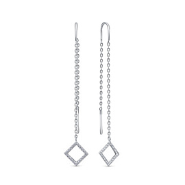 Серьги продевки СМЛ1375В серебро Ромб