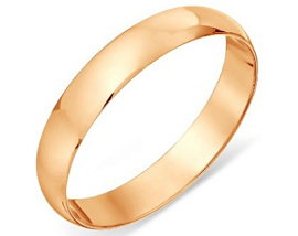 Кольцо обручальное гладкое Т10001016* золото