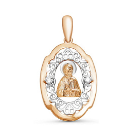 Подвеска религиозная христианская ладанка 032120 золото Святая Матрона 