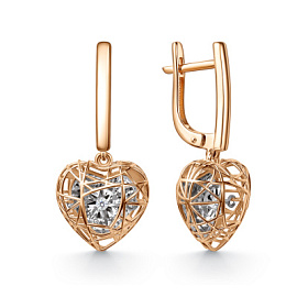 Серьги подвесные 02-11-51221-11-00-1 золото Сердце