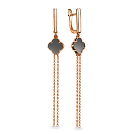 Серьги подвесные 2-6075 золото Ван Клиф