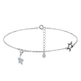 Браслет на ногу F4PV0024 серебро Звезда
