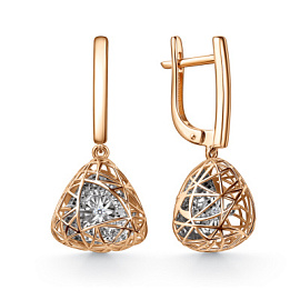 Серьги подвесные 02-11-51222-11-00-1 золото Треугольник