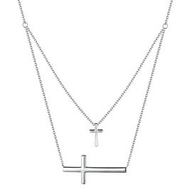 Колье многоярусное 06-3693.0000-00 серебро Крест