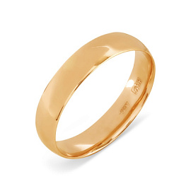 Кольцо обручальное гладкое Т100013844 золото Облегченное