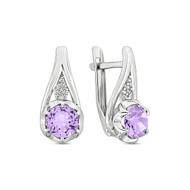 Серьги один камень 206357-001-0019 серебро