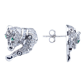 Серьги пусеты 23101001658 серебро Картье пантера