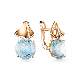 Серьги один камень 21803318 топ золото