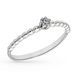 Кольцо один камень ККЛ750Ж серебро