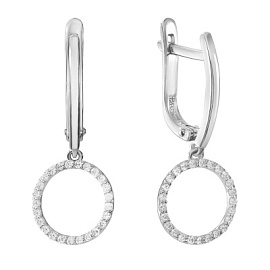 Серьги подвесные СБА2002К серебро Круг