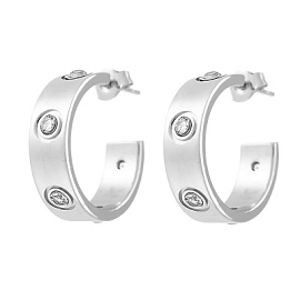 Серьги конго Cl-E1825-1-X-W-X-X-W серебро Картье винт