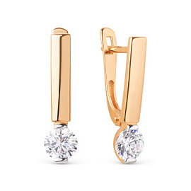 Серьги один камень 020032-1102 золото