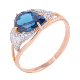 Кольцо один камень 8700-1 золото