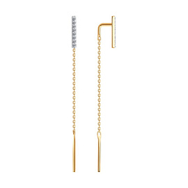 Серьги продевки 029650 золото