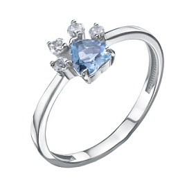 Кольцо К4350486 тп серебро Лапа