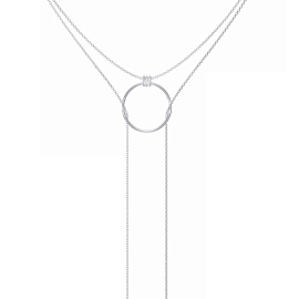 Колье галстук НХ22-2081Ю-3 d0.50 серебро Круг