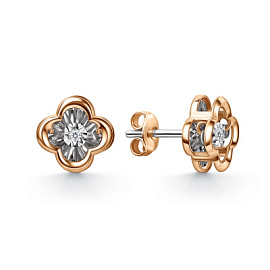 Серьги пусеты 12-11-51229-11-00 золото Ван Клиф